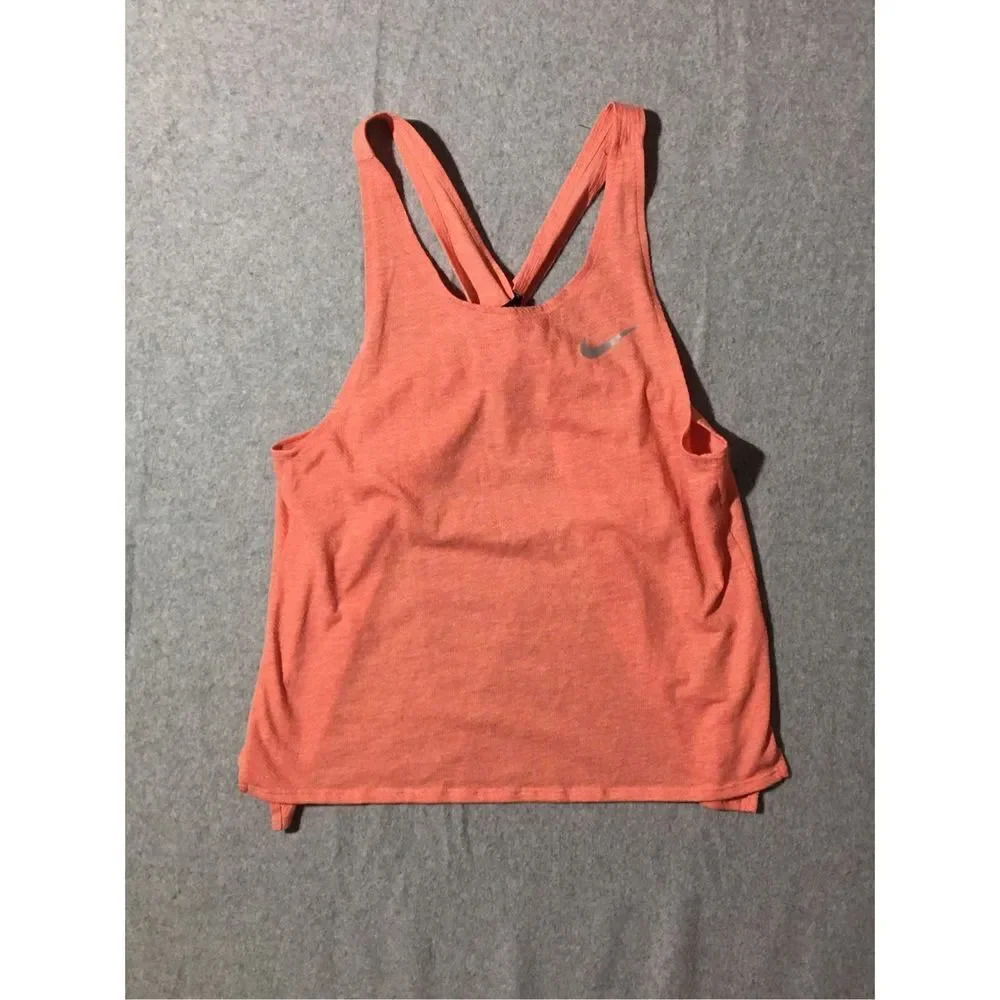 Womens Nike Tank Top Size XS Pink Racerback Open Back Exercise Workout Athletic